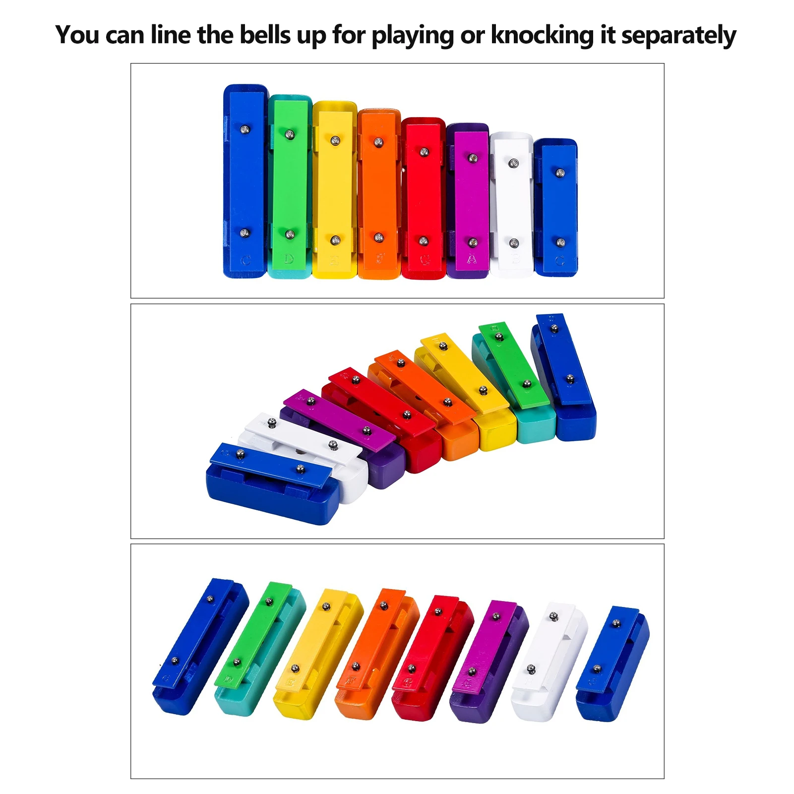Цветные 8 ми NoteGlockenspiel ксилофон цветные колокольчики комплект перкуссионные