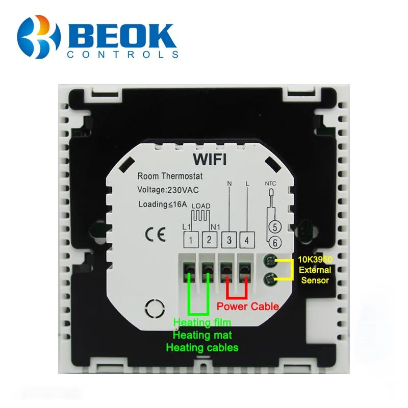 

Wifi Room Thermostat Programmable Smart Temperature Controller Electric Floor Heating 16a Works With Google Home Alexa