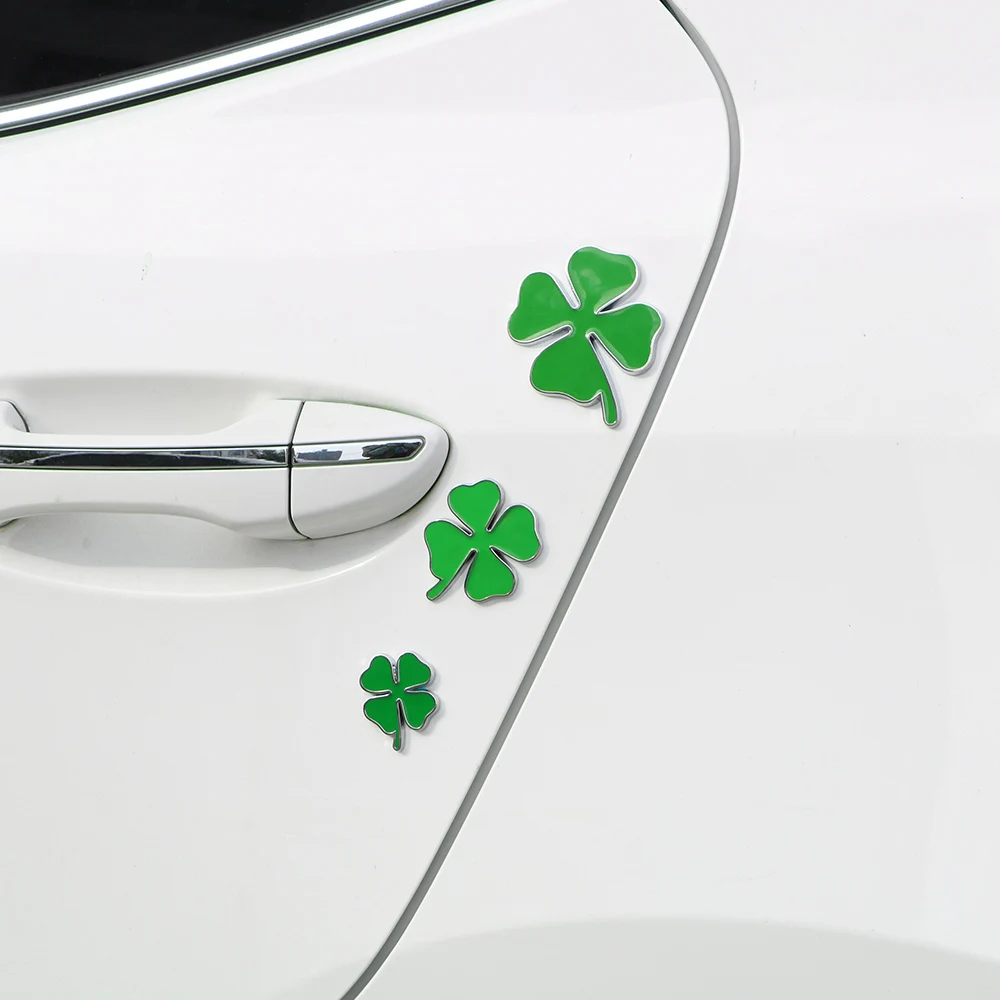

3D Metal Car Sticker High Quality Green Lucky Clover Side Label For Alfa Romeo Four Leaf Clover Emblem Badge Sticker Car-styling