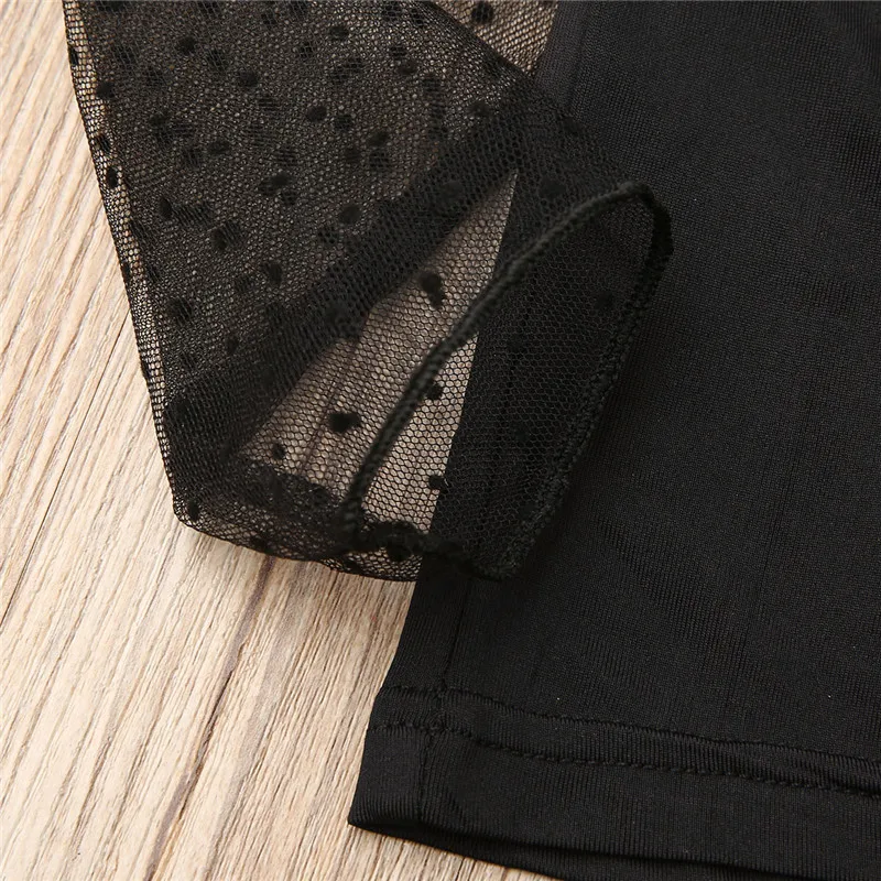 Футболка в горошек с круглым вырезом и длинным рукавом леопардовым