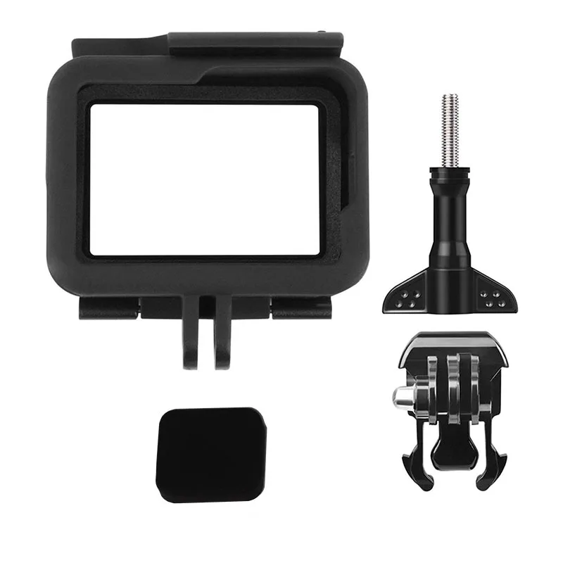 Черный цвет Чехол-рамка для GoPro Hero 7/6/5/Hero() аксессуары быстросъемный подвижный винт с разъемом(черный) объектив для go pro 7 белый серебристый - Цвет: Черный цвет