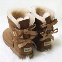 100 natural fur shoes women classic waterproof genuine cowhide leather snow boots women boots warm winter boots for women shoes