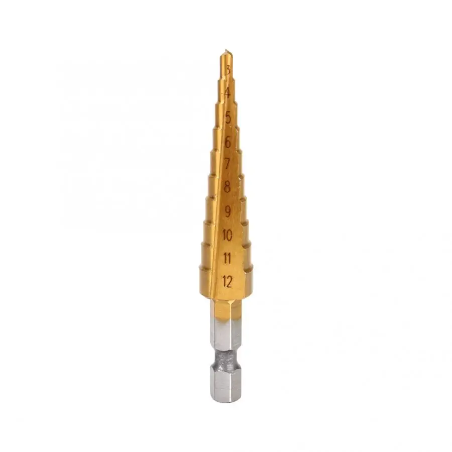 3 12 мм титановые ступенчатые сверла из быстрорежущей стали набор ступенчатых