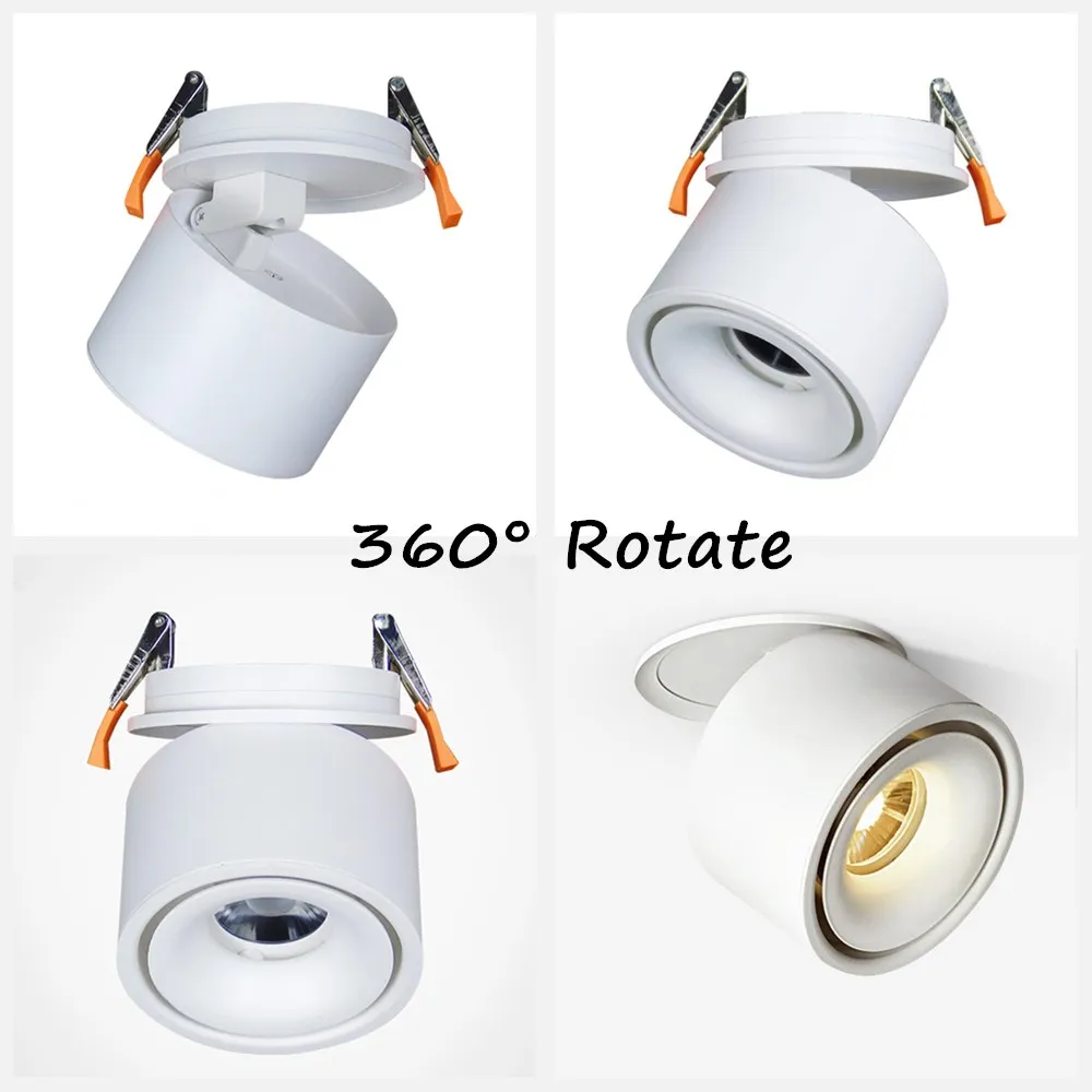 Встраиваемый светодиодный потолочный светильник лампа с поворотом на 360
