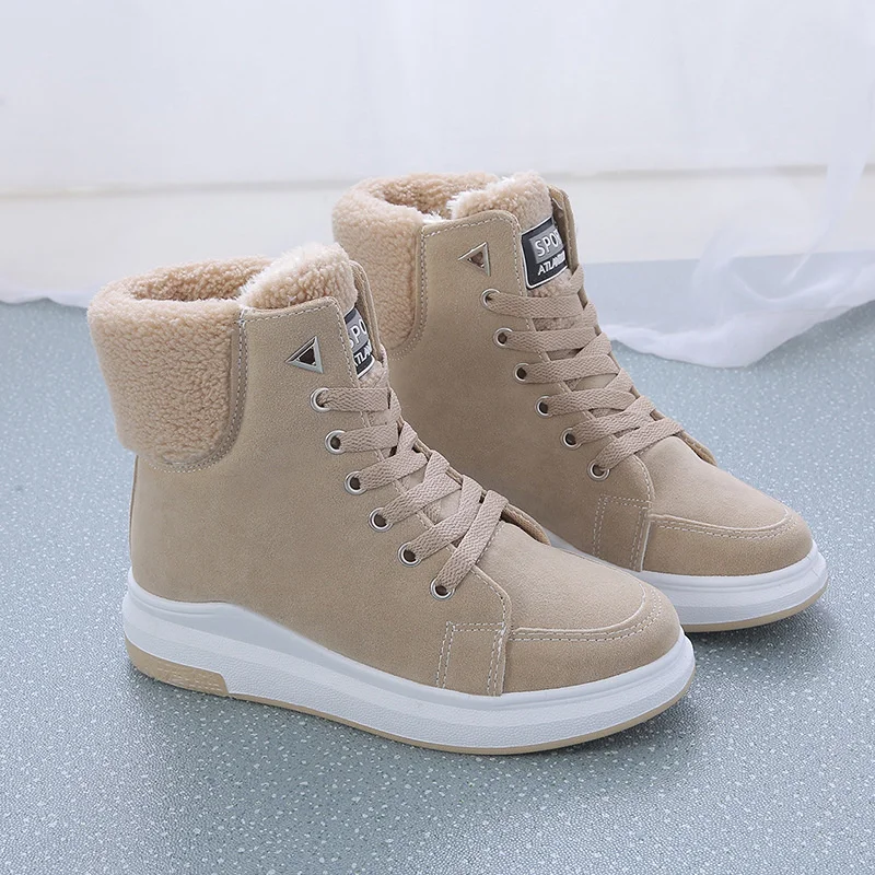 

2020 Women Boots Winter Snow Boots Female Boots Duantong Warm Lace Flat with Women Shoes Tide Botas Mujer Hot Sale Women Boots