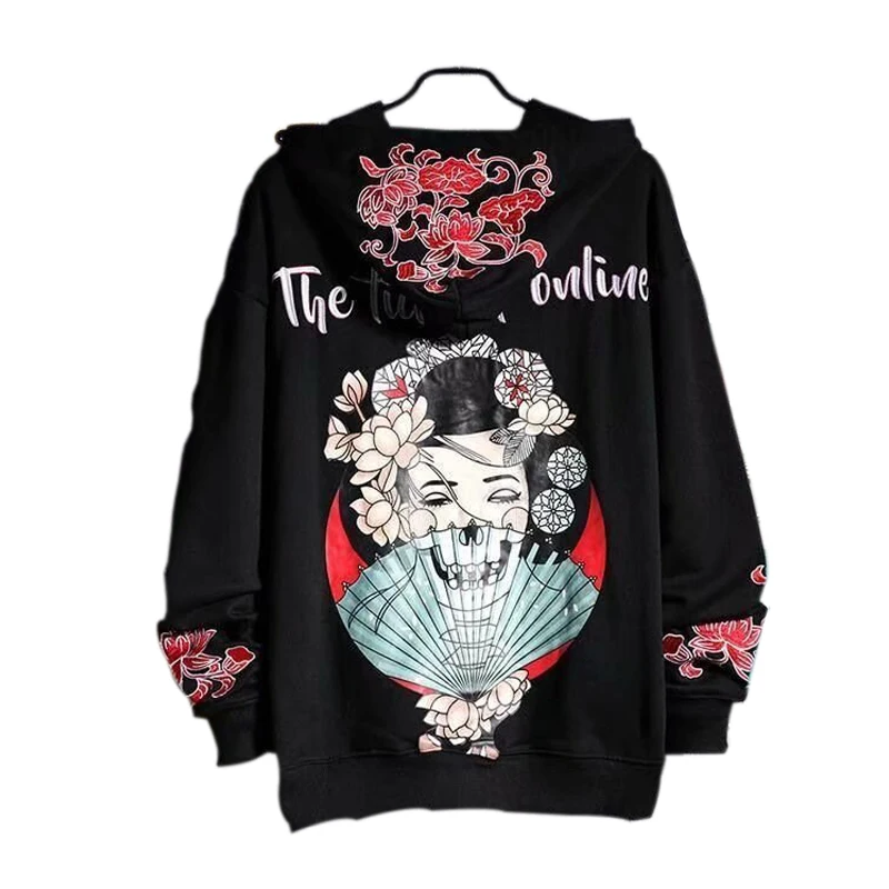 

Spring Autumn Hoodies Men Women Japan Embroidery Yokosuka Sukajan Sweatshirt Male Hooded Long Sleeve Brand Streetwear 2022