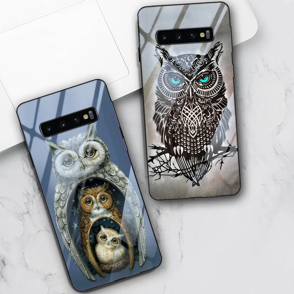 Милый чехол с совой для Samsung S21 S10 S9 S8 S20 Ultra A51 A71 A50 A21S A70 A52 A02S 12 A72 Note 20 10 Plus задняя