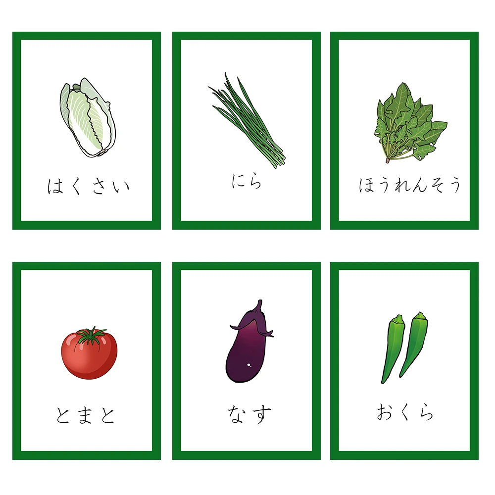 Детские Монтессори Обучающие японские флеш карты для овощей алфавит