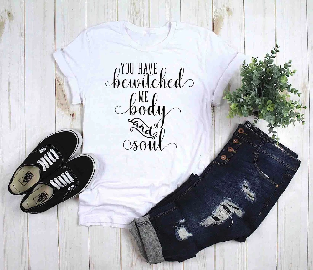 You have Bewitched Me Body and Soul Pride Prejudice t shirt women fashion slogan grunge aesthetic Christian funny tees- K037 | Женская