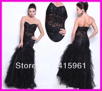 vestido de festa sexy black lace sweetheart robe de soiree tulle ruffles mermaid 2019 formal dresses evening dress prom gown