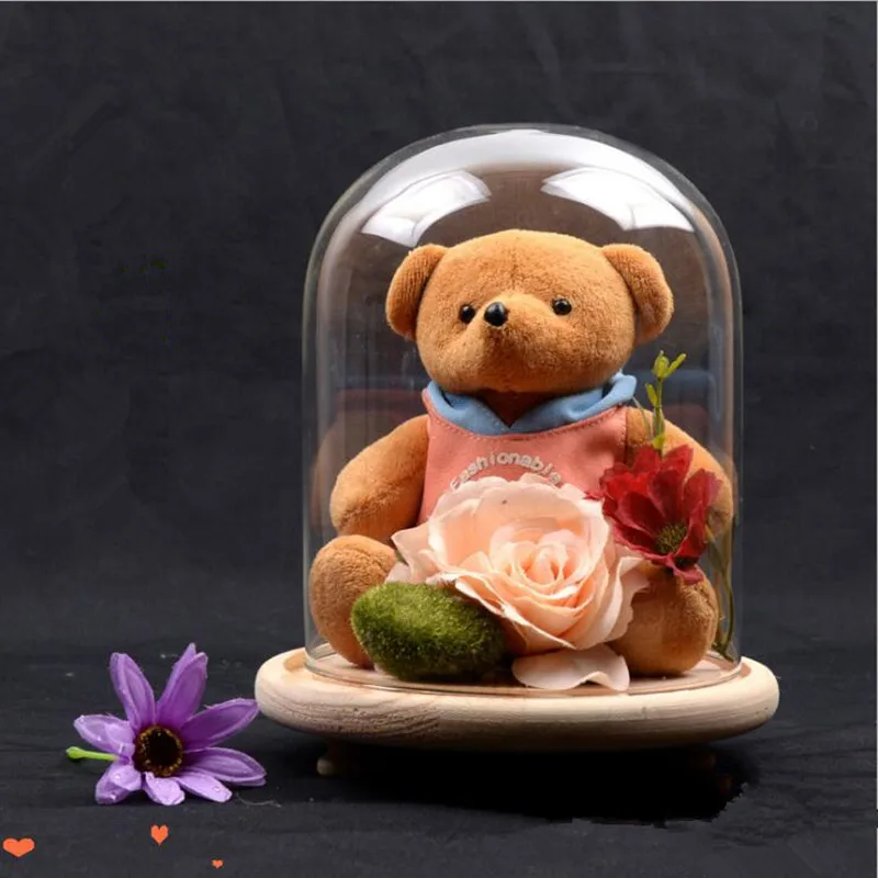 

Free Shipping 12*18cm Transparent Glass Dome Vase Home Decoration Creative Cover DIY Wedding Favor Gift
