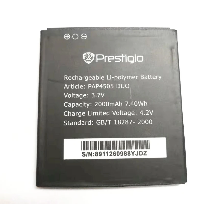 

New 2000mAh PAP4505DUO Battery For Prestigio MultiPhone PAP4505 DUO Bateria Batterie Baterij Cell Mobile Phone Batteries