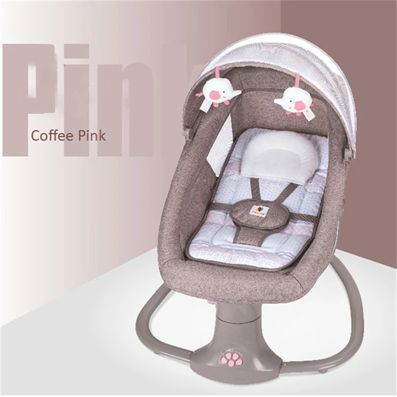 

Baby Electric Rocking Chair Newborns Sleeping Cradle Bed Child Chair Smart Reclining Chair For Baby Bed With Belt Remote Control