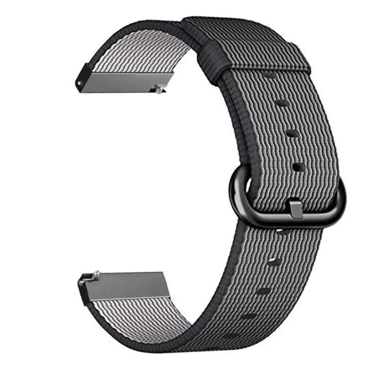 Ремешок для часов 20 мм 22 мм для samsung gear Sport S2 S3 Galaxy watch 42 мм 46 мм полосатый нейлоновый ремешок для Huami Amazfit Bip huawei gt 2 - Цвет ремешка: black