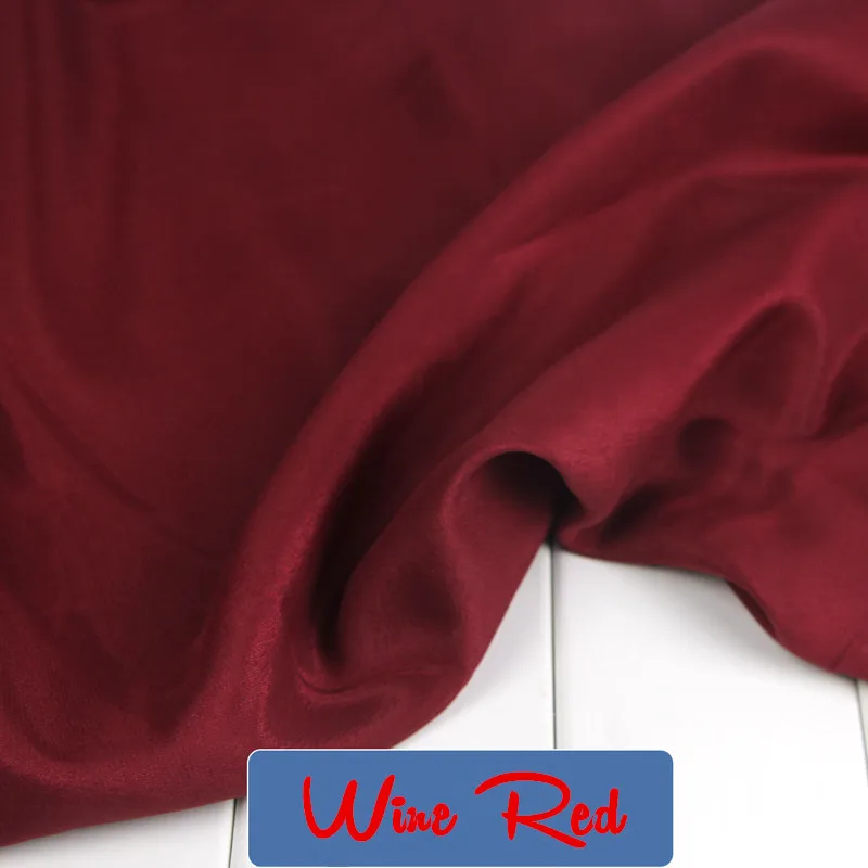 No Elastic wine red Эластичная атласная ткань шелк Cheongsam ткань атласная одежда юбка подкладка чистый цвет имитация шелка цвет Ding ткань - Цвет: No Elastic wine red