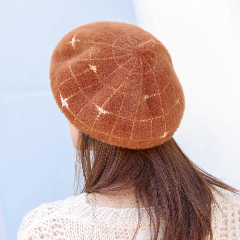 Женский берет в клеточку Удобный Простой Элегантный винтажном стиле | Аксессуары