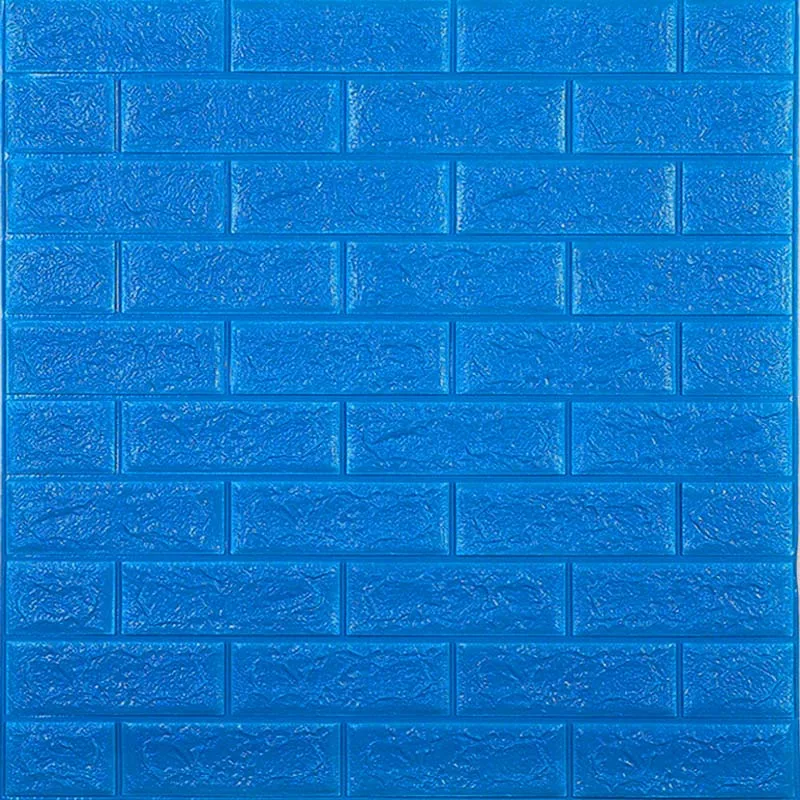 Blue 3D настенные наклейки имитация кирпича Декор для спальни водонепроницаемые самоклеящиеся обои для гостиной кухни ТВ декорации 70*77 - Цвет: Blue