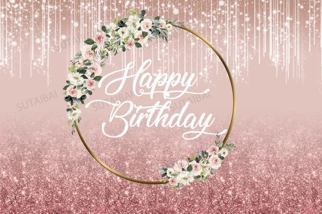 Birthday Party Photo Backdrop Pink Red Balloons Glitters Star Dot Pendant Stage Customized Poster Baby Portrait Photo Background