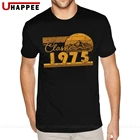 Классические футболки 45-го дня рождения 1975, потрясающие футболки 45 лет, Молодежные городские футболки, мужская фирменная одежда с коротким рукавом по низкой цене