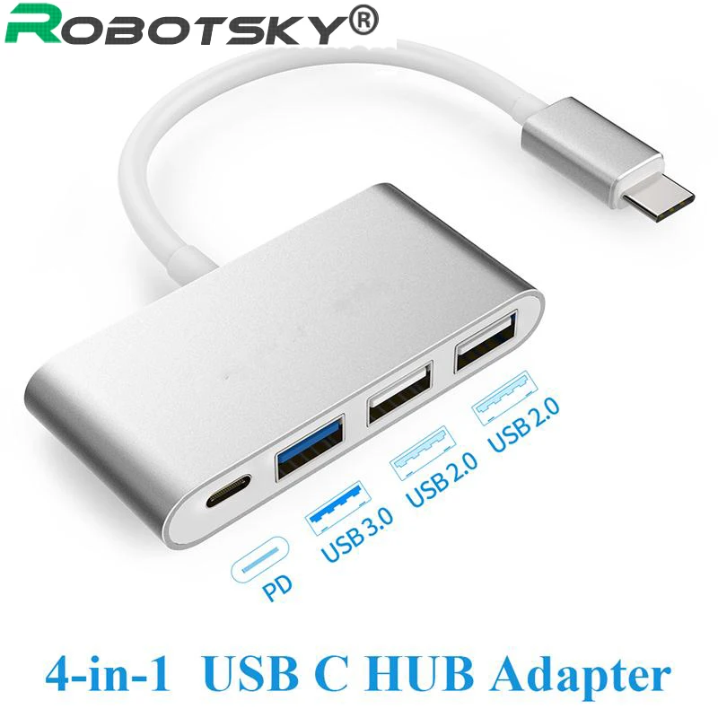 

USB Type C 4 Ports HUB Adapter PD USB 3.0 USB 2.0 Multiport USB Splitter 5Gbps Super Speed Data Transfer Hub For Laptop Macbook