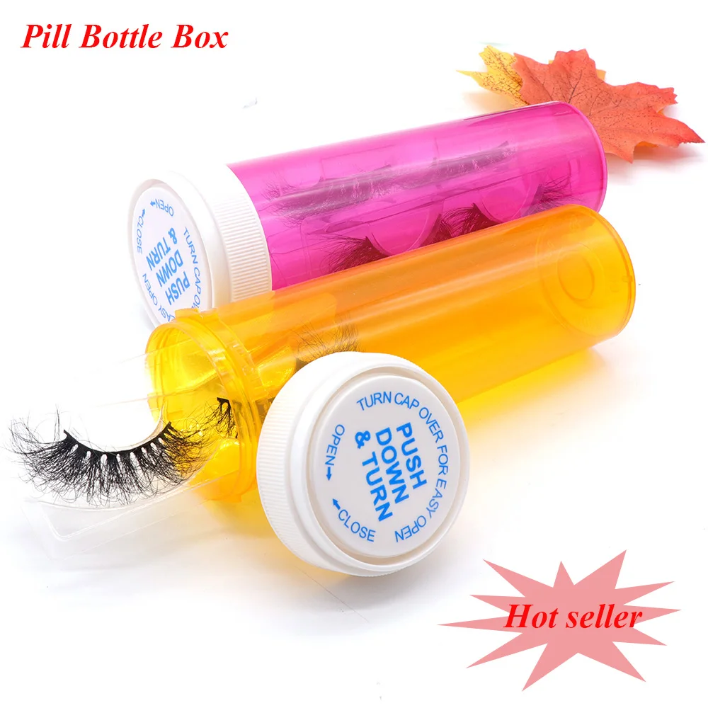 

2020 New Pill Bottle Wholesale Make Own Brand Private 15MM 20MM 25MM Cruelty Free Real 3D Mink Eyelashes Vendor