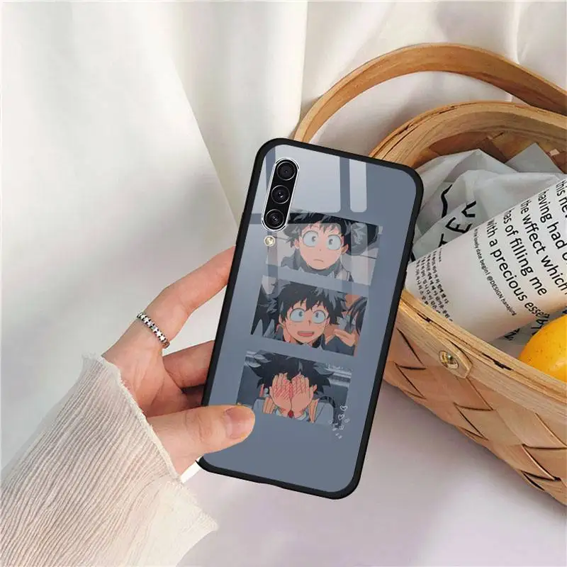 

my hero academia Phone Case Tempered glass For Samsung S10 S20 plus Ultra E note8 note9 note10 pro