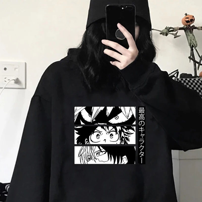 

My Hero Academia Bakugo Hoodies Men Kawaii Japanese Anime Boku No Hero Academia Streetwear Todoroki Himiko Toga Sweatshirts Male