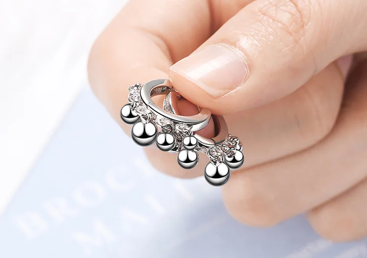 Инс простые бусы кольцо с кисточкой серьги для женщин 925 пробы серебряные oorbellen 2019