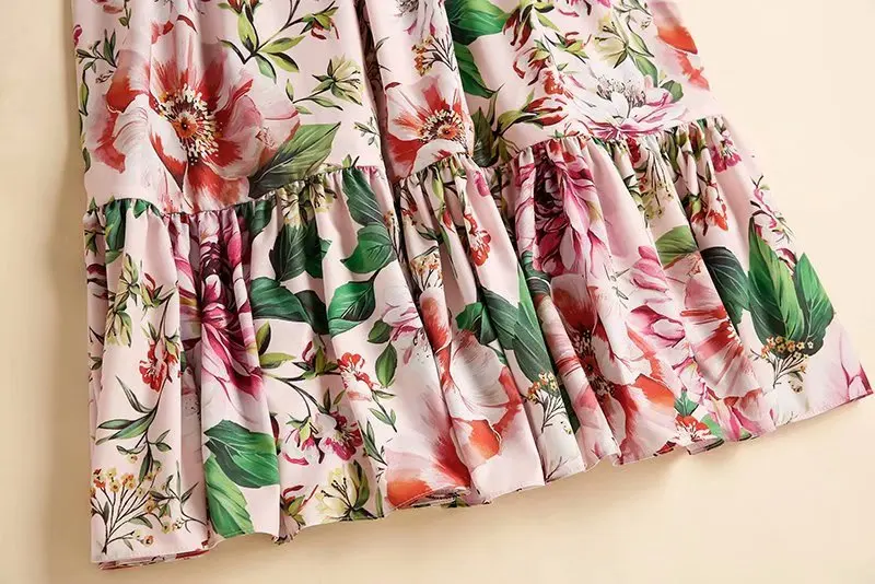 

JCHB 2021 summer fashion show new women's temperament long skirt slim sling printed dress trend
