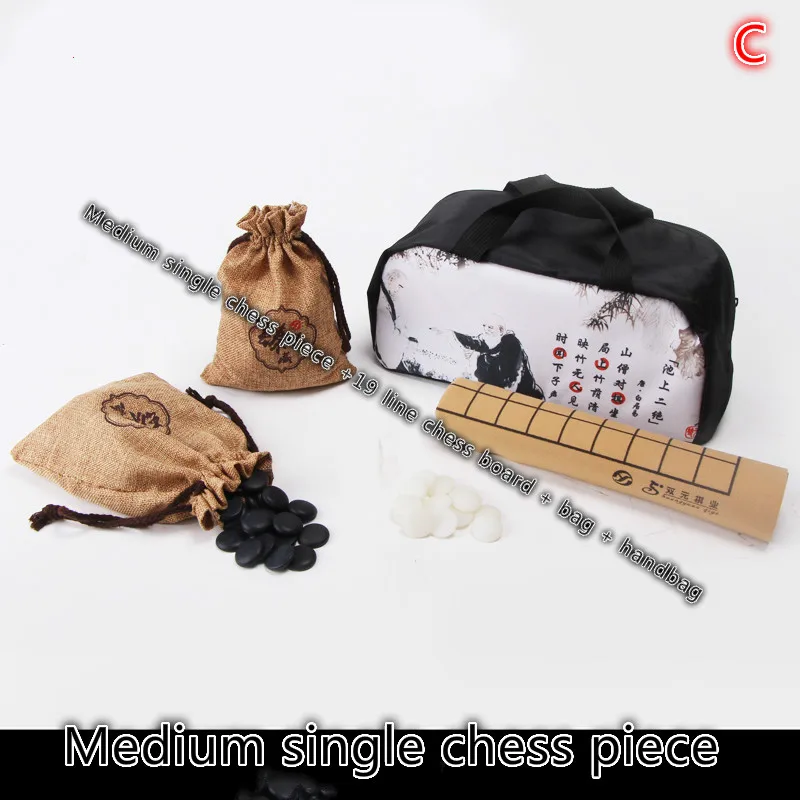 

New Best Selling Go Children's Five-piece Chess Piece Black and White Chess Go Set Portable Speeding Go