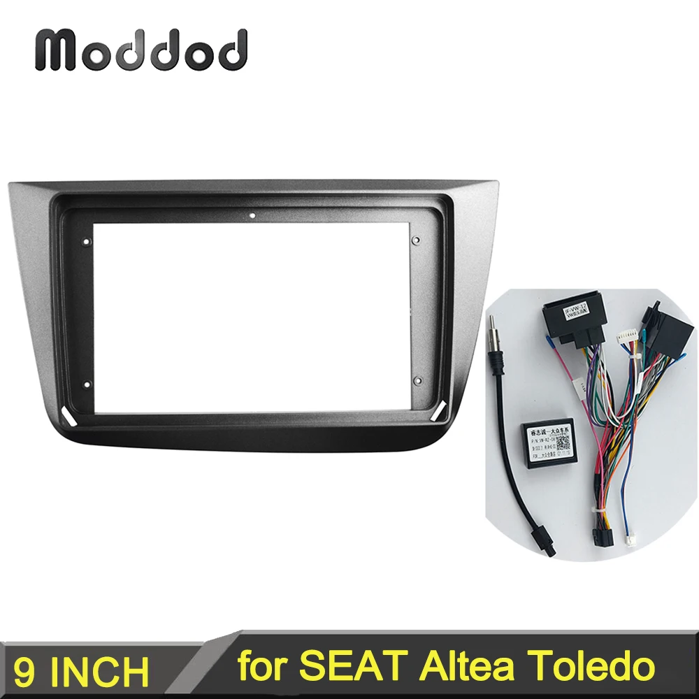 

Рама 9 дюймов для сиденья ALTEA 2004-2015, комплект для крепления приборной панели, стерео, GPS, DVD-плеер, Установочная панель, адаптер для Android, Защитн...