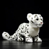 simulation standing snow leopard stuffed plush toy cute panthera uncia uncia ounce soft white ounce doll birthday gift for kids