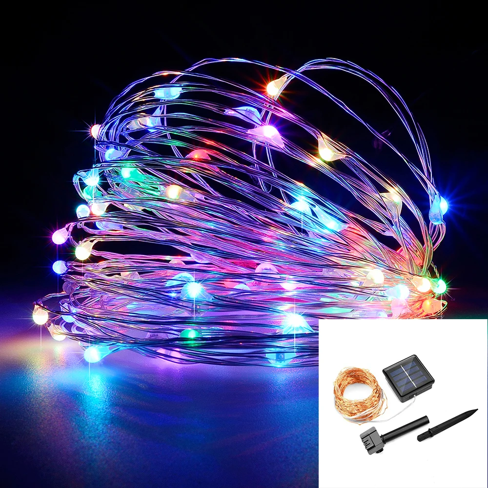 

Dimmable 8 Modes 5/10/20/30M LED Outdoor Solar String Lights Solar Lamp for Fairy Holiday Christmas Party Garland Lighting