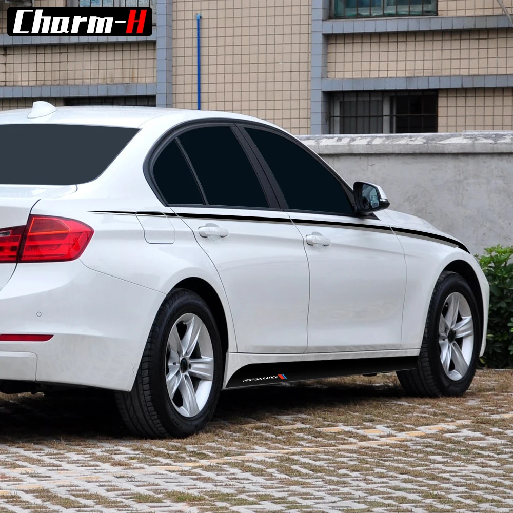 Виниловые наклейки на боковые юбки для BMW F30 F31 3 серии|Наклейки автомобиль| |