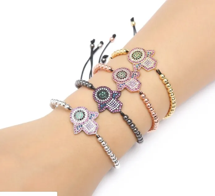 

Золото Серебро Микро Проложить cz кубический цирконий Веревка Регулируемый браслет из медного бисера ge4234 ручной Шарм плетеные браслеты юве...