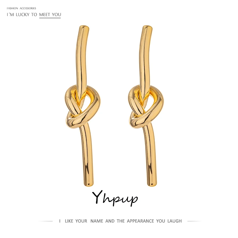 Металлические витые серьги-гвоздики Yhpup золотые индивидуальные украшения