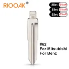 Запасной металлический ключ KD VVDI 10 шт.лот, заготовка заготовки, дистанционный ключ  62 для Mitsubishi (слева) для Benz  62, Заготовка ключа