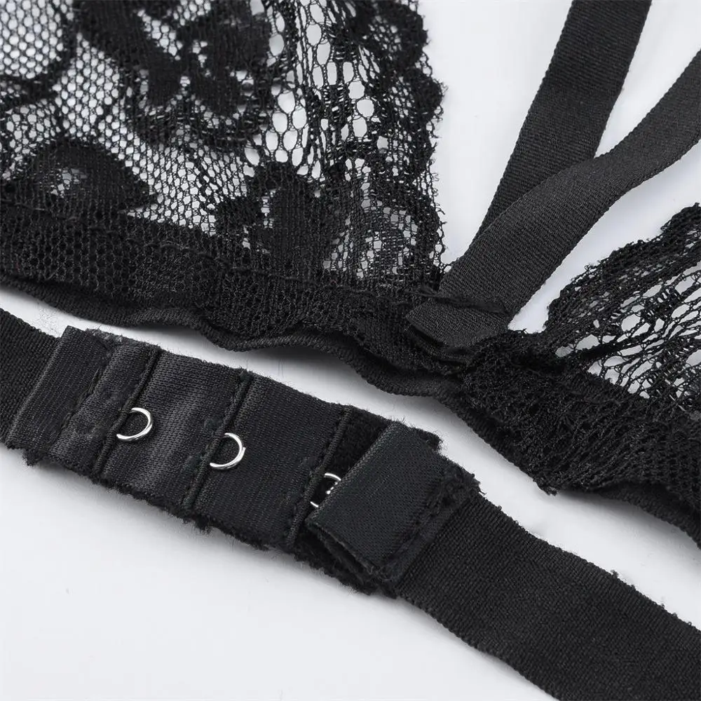 Женское сексуальное черное кружевное нижнее белье Srogem порно прозрачный