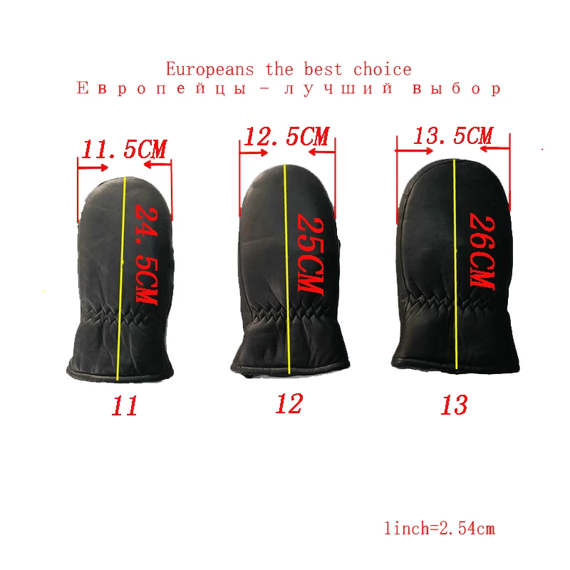 

2021 Men sheepskin gloves genuine leather glove for men winter Outdoor warm fur thickening thermal gloves