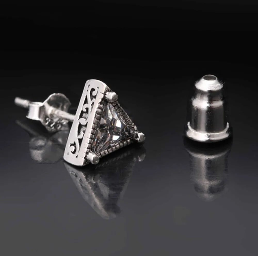 Высококачественные крутые мужские серьги гвоздики из серебра 925 пробы с