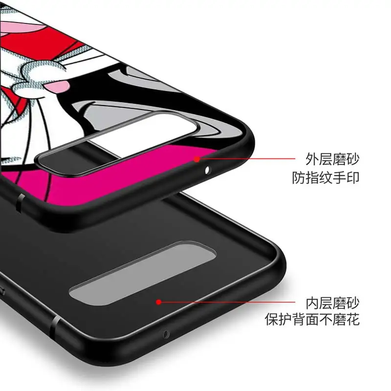 

Bunny Cartoon Cute for Samsung Galaxy Note 20 S20 FE Lite Ultra 10 9 8 Pro S10E S10 5G S9 S8 S7 S6 Plus Black Phone Case