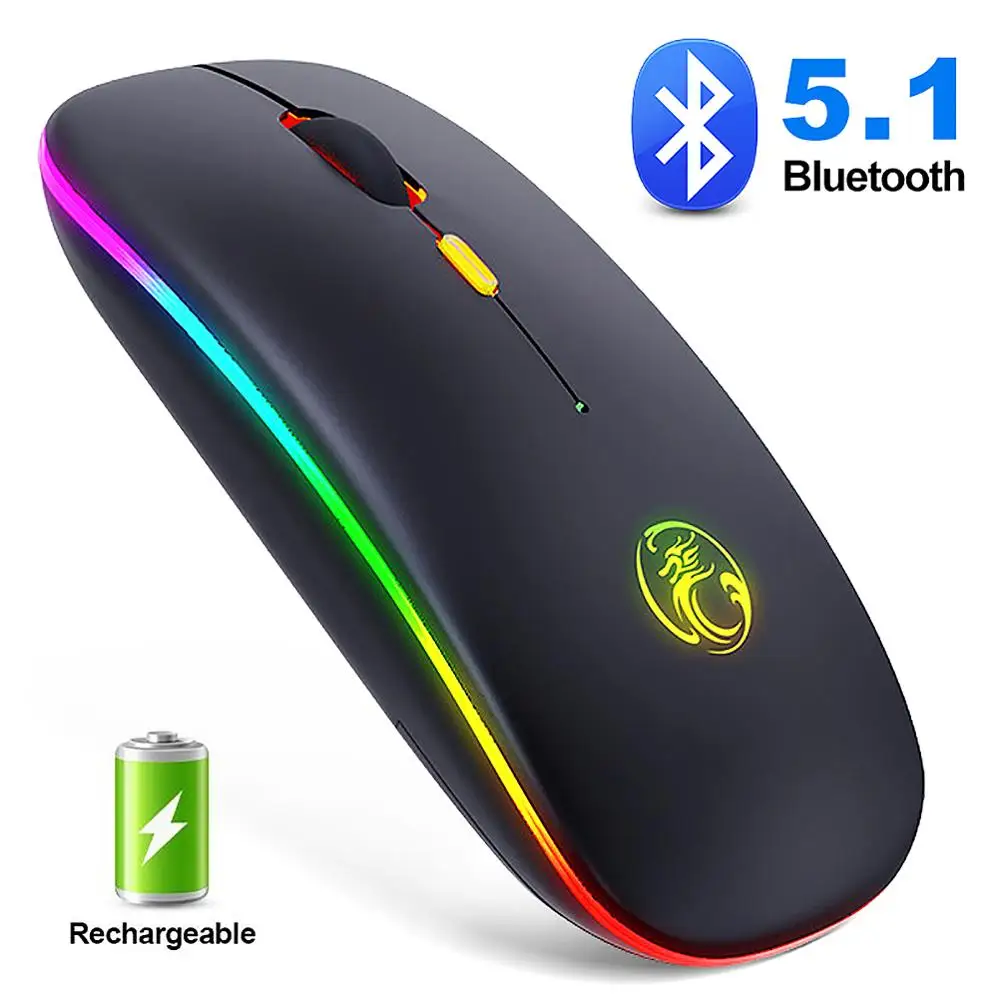 

RGB Wireless Mouse Bluetooth 5.0 Mouse Computer Silent LED USB Mause Rechargeable Ergonomic Laptop Mice 5.0 Bluetooth Mouse