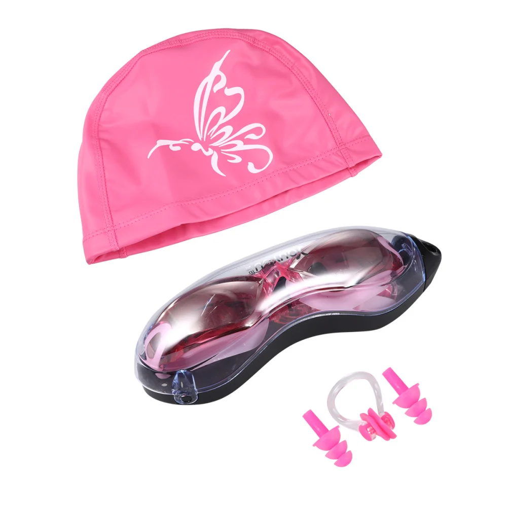 

Fashion High Definition Swimming Goggles Waterproof Anti Fog Diving Glasses Electroplated Goggles With Cap for Man Woman (Black)