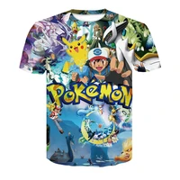 2021 summer new boy and girl t shirt 3d printing cartoon anime childrens fashion casual loose top