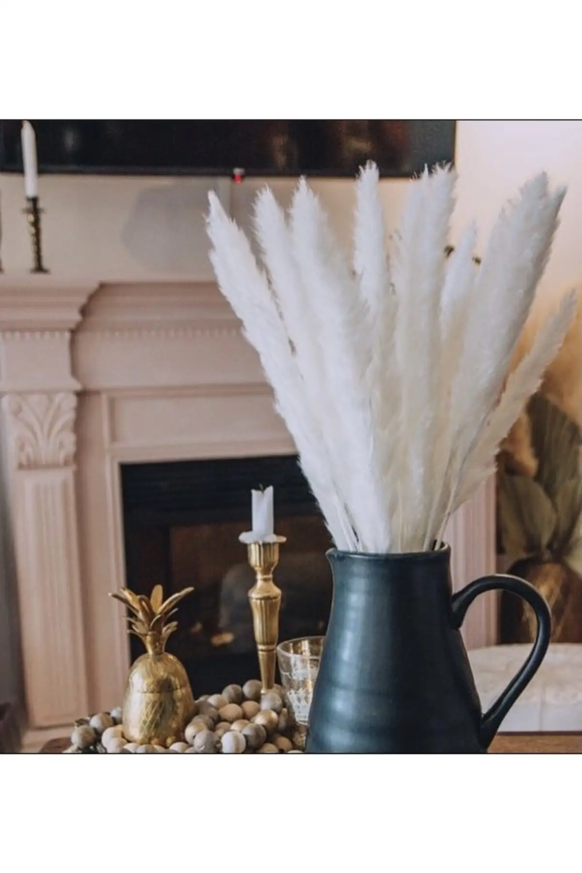 

Non-Spill 10 Pampas Grass Bouquet Wedding Decor Dried Flowers Christmas Brief Decor White Artificial Flowers Fall Decor