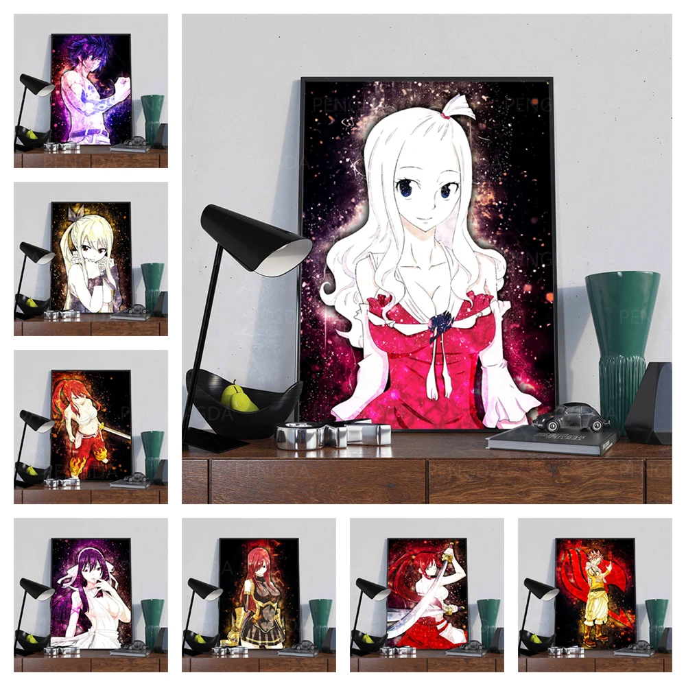 

HD Prints Home Decor FAIRY TAIL Hd Painting Poster Japanese Anime Wall Artwork Canvas Modular No Frame Pictures For Living Room