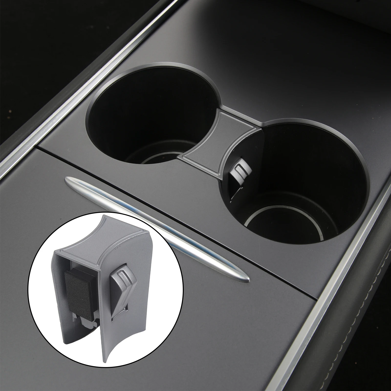 

Cup Holder Slot Stabilizer Non-Slip Limiter Center Console Liners Cup Holder for Tesla Model 3 Y Interior ABS Accessories
