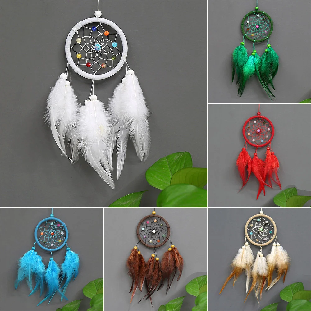 Tassel Dream Catcher Decoration For Car Ornaments Room Decor Dreamcatchers Wall Hanging with Rattan Bead Feathers Wind Chimes