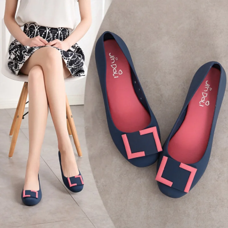 

2020 new sweet round head shallow mouth jelly single shoes fashion waterproof lightweight comfortable single shoes women's shoes