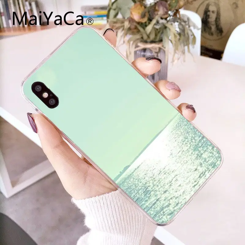 MaiYaCa простой маленький Свежий мятный зеленый DIY Роскошный чехол для iPhone X XS MAX 6 6s 7 7plus 8 8Plus 5 5S SE XR 10 - Цвет: A4